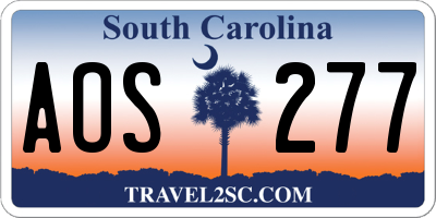 SC license plate AOS277