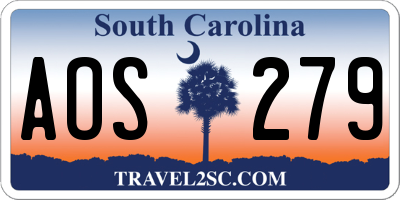 SC license plate AOS279