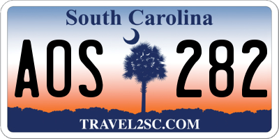 SC license plate AOS282