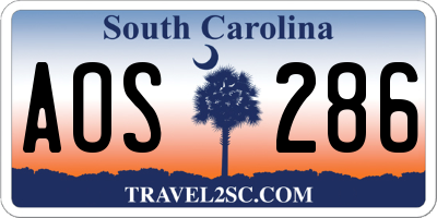 SC license plate AOS286