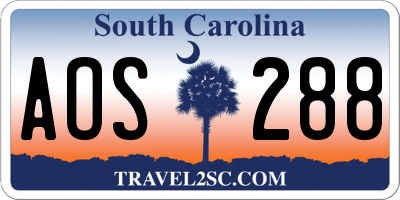 SC license plate AOS288