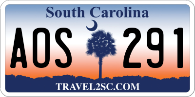 SC license plate AOS291