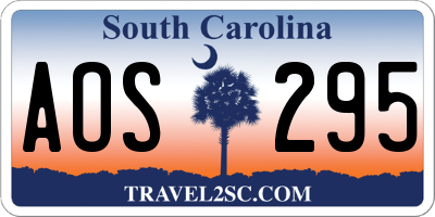 SC license plate AOS295