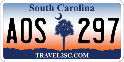 SC license plate AOS297