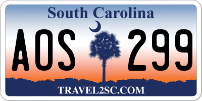 SC license plate AOS299