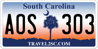 SC license plate AOS303