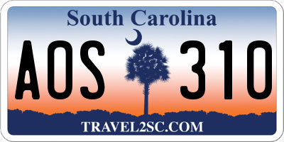 SC license plate AOS310