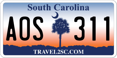 SC license plate AOS311