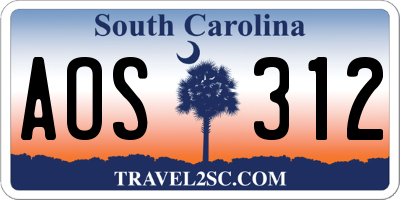 SC license plate AOS312