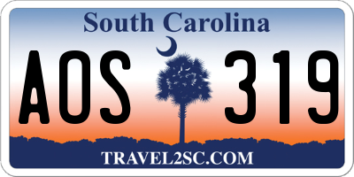 SC license plate AOS319