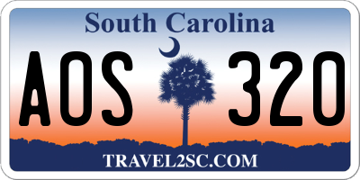 SC license plate AOS320