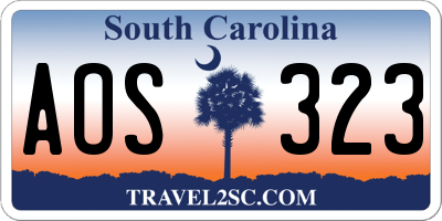 SC license plate AOS323