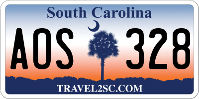 SC license plate AOS328