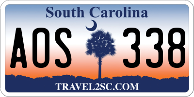 SC license plate AOS338