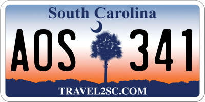 SC license plate AOS341