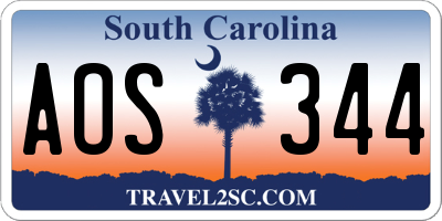 SC license plate AOS344