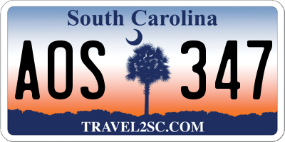 SC license plate AOS347