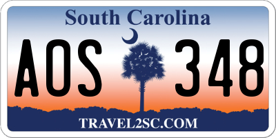 SC license plate AOS348