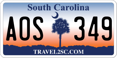 SC license plate AOS349