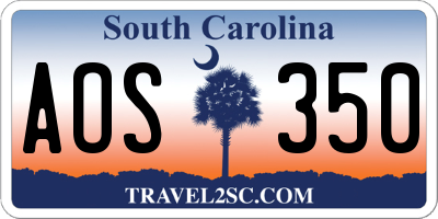 SC license plate AOS350