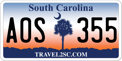 SC license plate AOS355