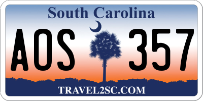 SC license plate AOS357