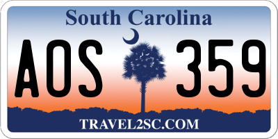 SC license plate AOS359