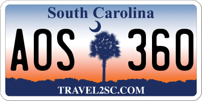 SC license plate AOS360