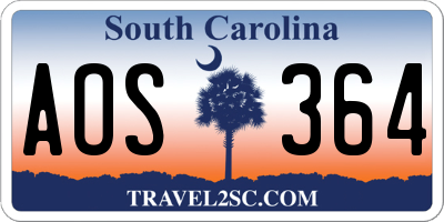 SC license plate AOS364