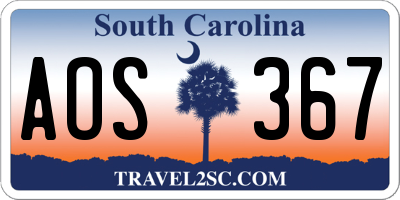 SC license plate AOS367