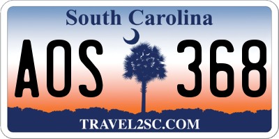 SC license plate AOS368