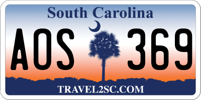SC license plate AOS369