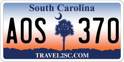 SC license plate AOS370