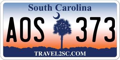 SC license plate AOS373
