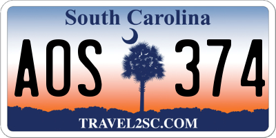 SC license plate AOS374