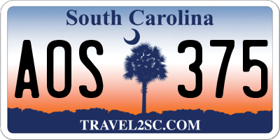 SC license plate AOS375