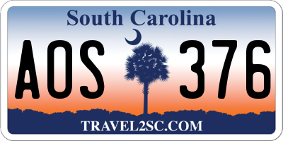 SC license plate AOS376