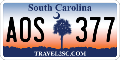 SC license plate AOS377