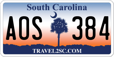 SC license plate AOS384