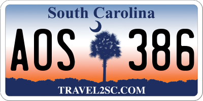 SC license plate AOS386