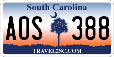 SC license plate AOS388