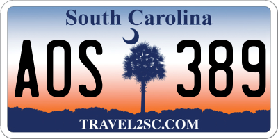 SC license plate AOS389
