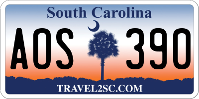 SC license plate AOS390