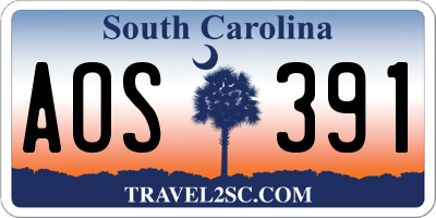 SC license plate AOS391
