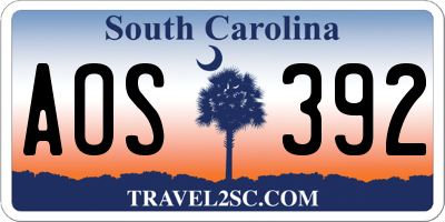 SC license plate AOS392
