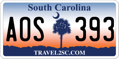 SC license plate AOS393