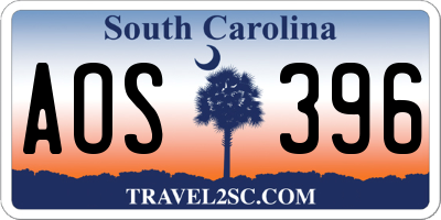 SC license plate AOS396
