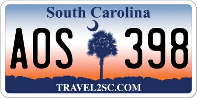 SC license plate AOS398