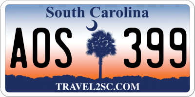 SC license plate AOS399