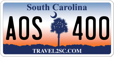 SC license plate AOS400
